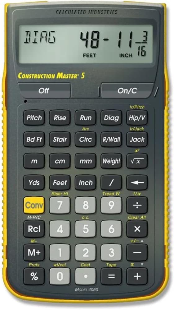 Calculated Industries 4050 Construction Master 5 Feet-Inch-Fraction, construction-math calculator Pack of 2