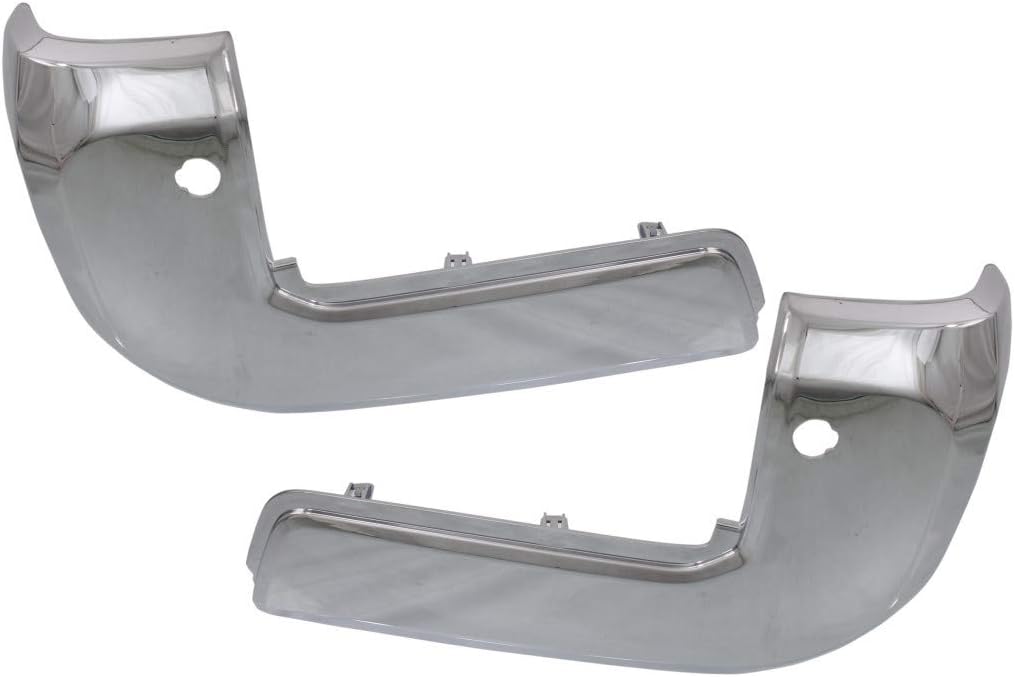 For Toyota Tacoma Bumper End 2016 17 18 19 2020 Driver and Passenger Side Pair/Set | Rear | Chrome | Plastic | End Cap | w/IPAS Holes | TO1104132 + TO1105132 | 5215604050 + 5215504050