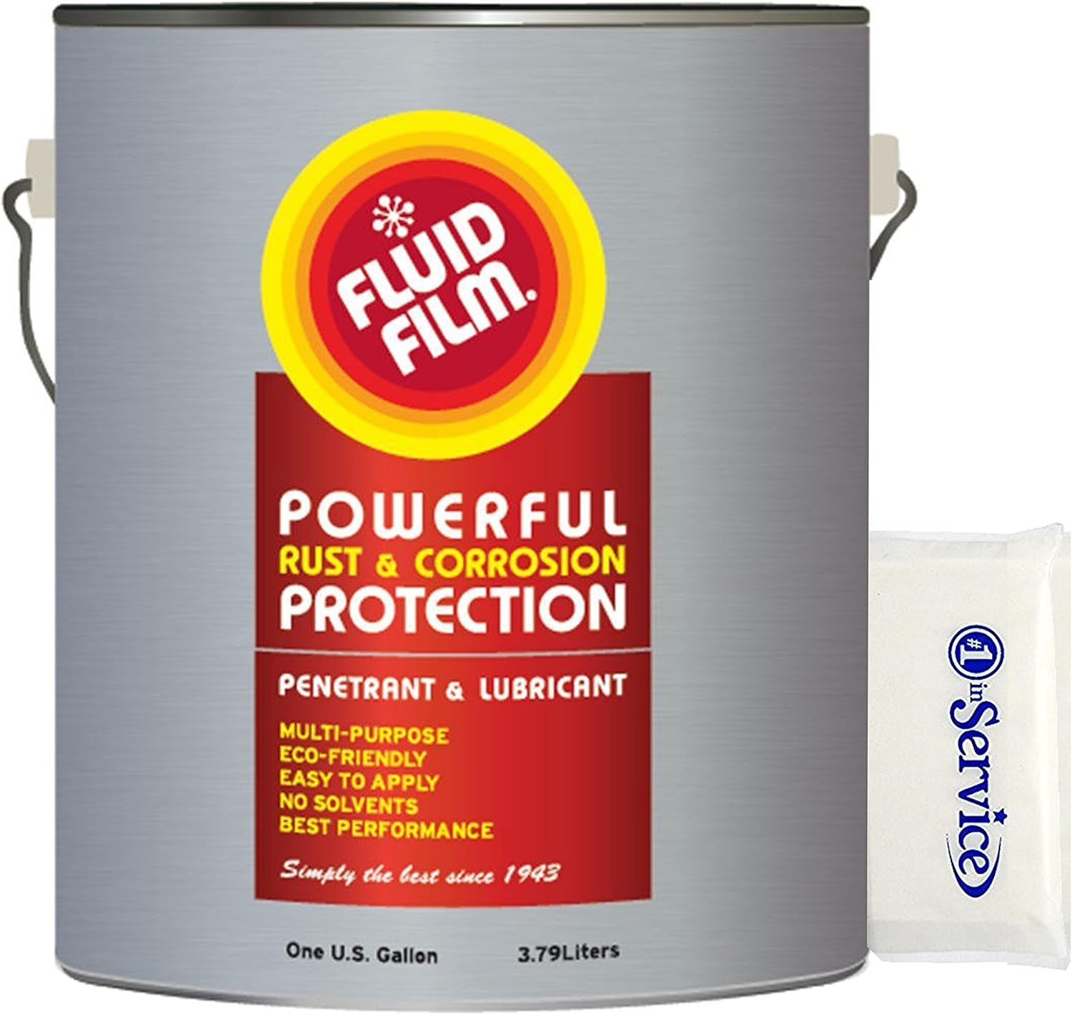 Fluid Film 1 Gallon Can Rust Inhibitor Rust Prevention Anti Corrosion Anti Rust Coating Undercoating Underbody Rust Proofing Corrosion Protection for Truck Snow Blower Car Tractor Bus with Tissue Pack Pack of 2