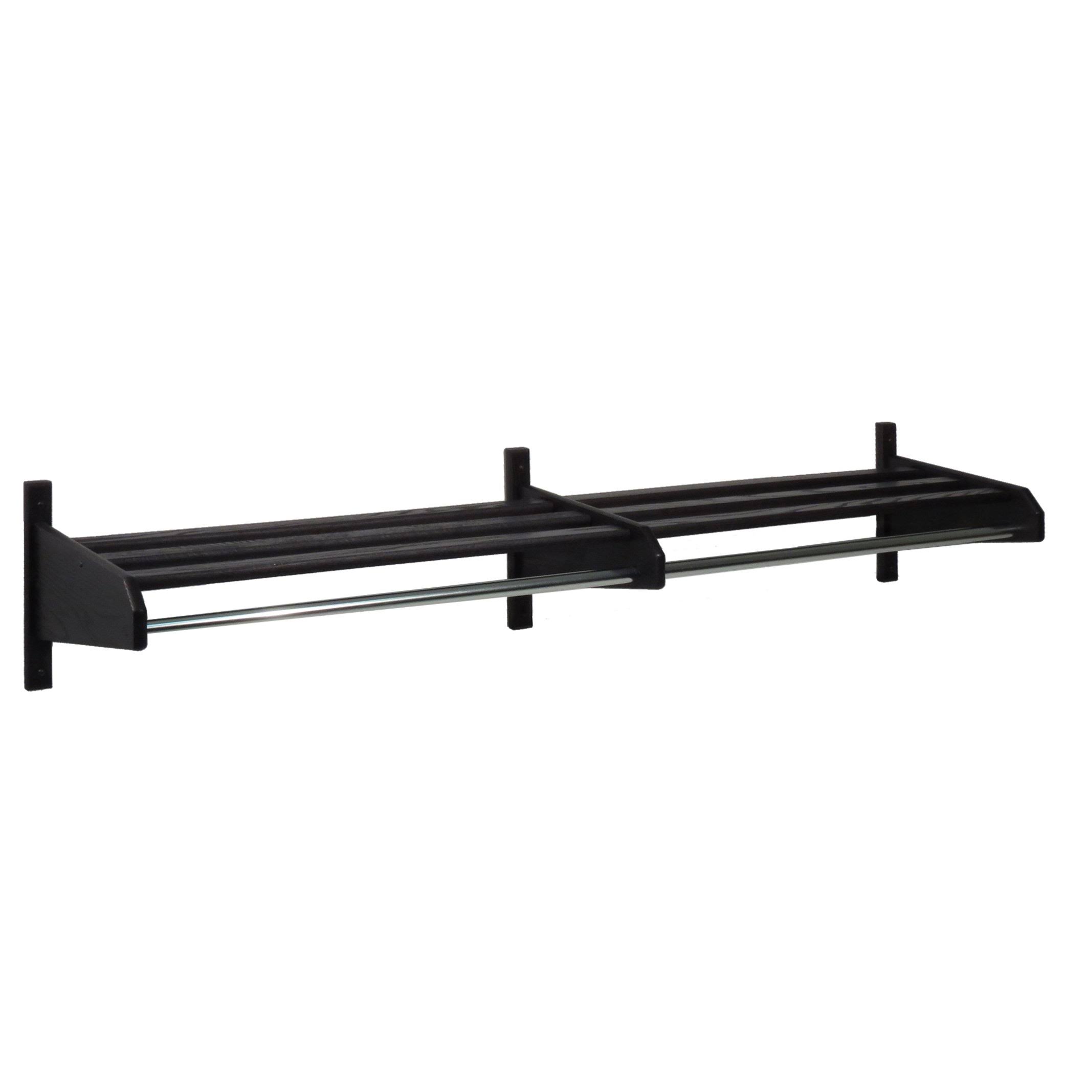 Wooden Mallet 74x22 Oak Coat u0026 Hat Rack, 5/8x22 Diameter Bar, Black