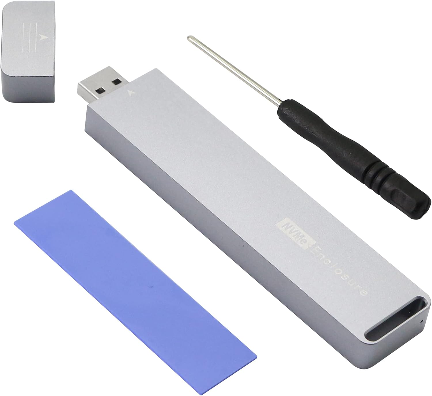 CERRXIAN M.2 M Key NVMe SSD Enclosure Adapter, Aluminum Type A USB 3.0 PCIe Hard Drive External Enclosure for 2230/2242/2260/2280(M) Pack of 2