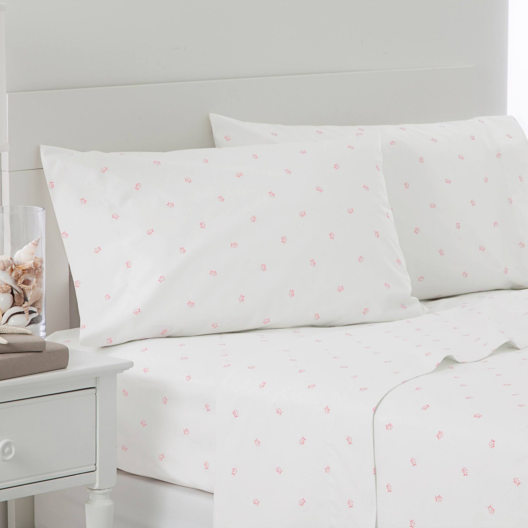 Southern Tide Tossed Skipjack Twin Pink Sheet Set