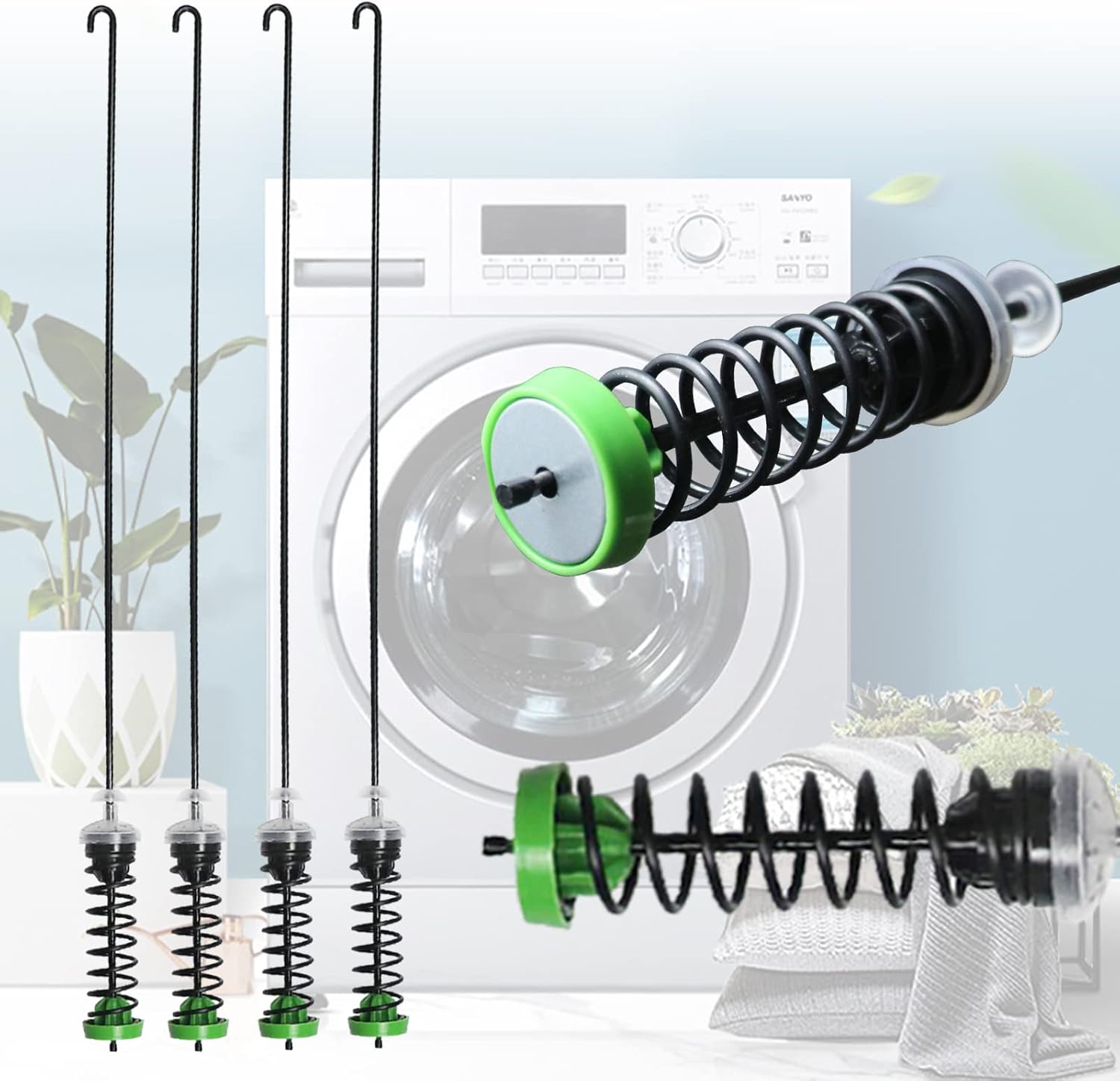 CAVARI W11130362 Washer Suspension Rod Kit Compatible with Whirlpool May-tag Kenmore Washing Machines Replaces WTW5000DW0 WTW5000DW1 MVWC565FW0 11022352510 AP6262443 PS11703290-4 Pack