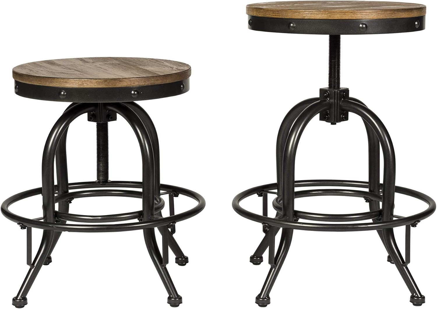 Liberty Furniture Industries Vintage Series (Set of 2) 24 Inch Adjustable Counter Stool, W19 x D19 x H24, Black/Brown