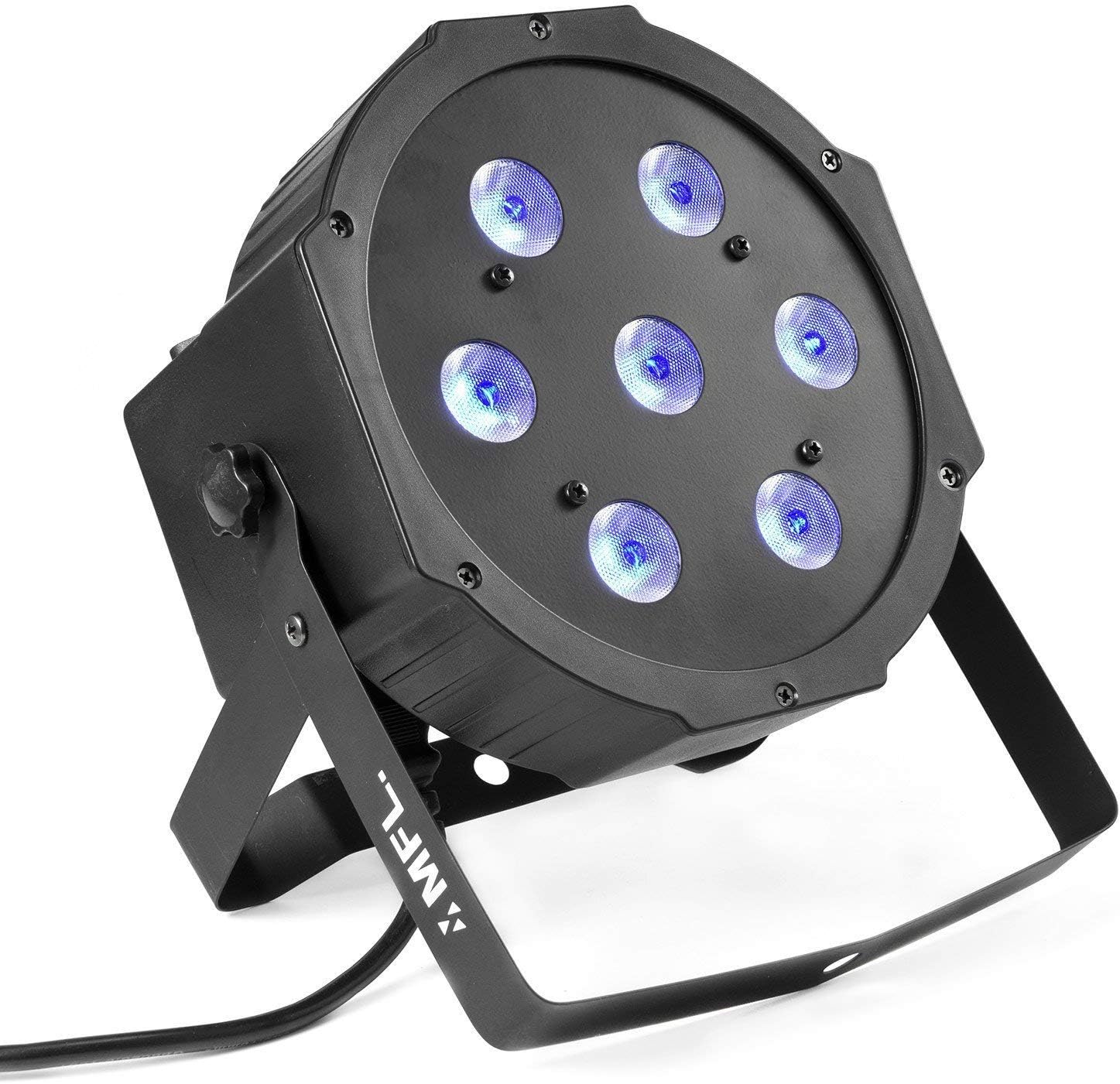 MFL. Par Lights 10W * 7 LEDs RGBW Stage DJ Lighting LED DMX Par Can Light Party Lights DJ Disco Lights Wash Effect Sound Activated Modes for Party Wedding Church, Pack of 1