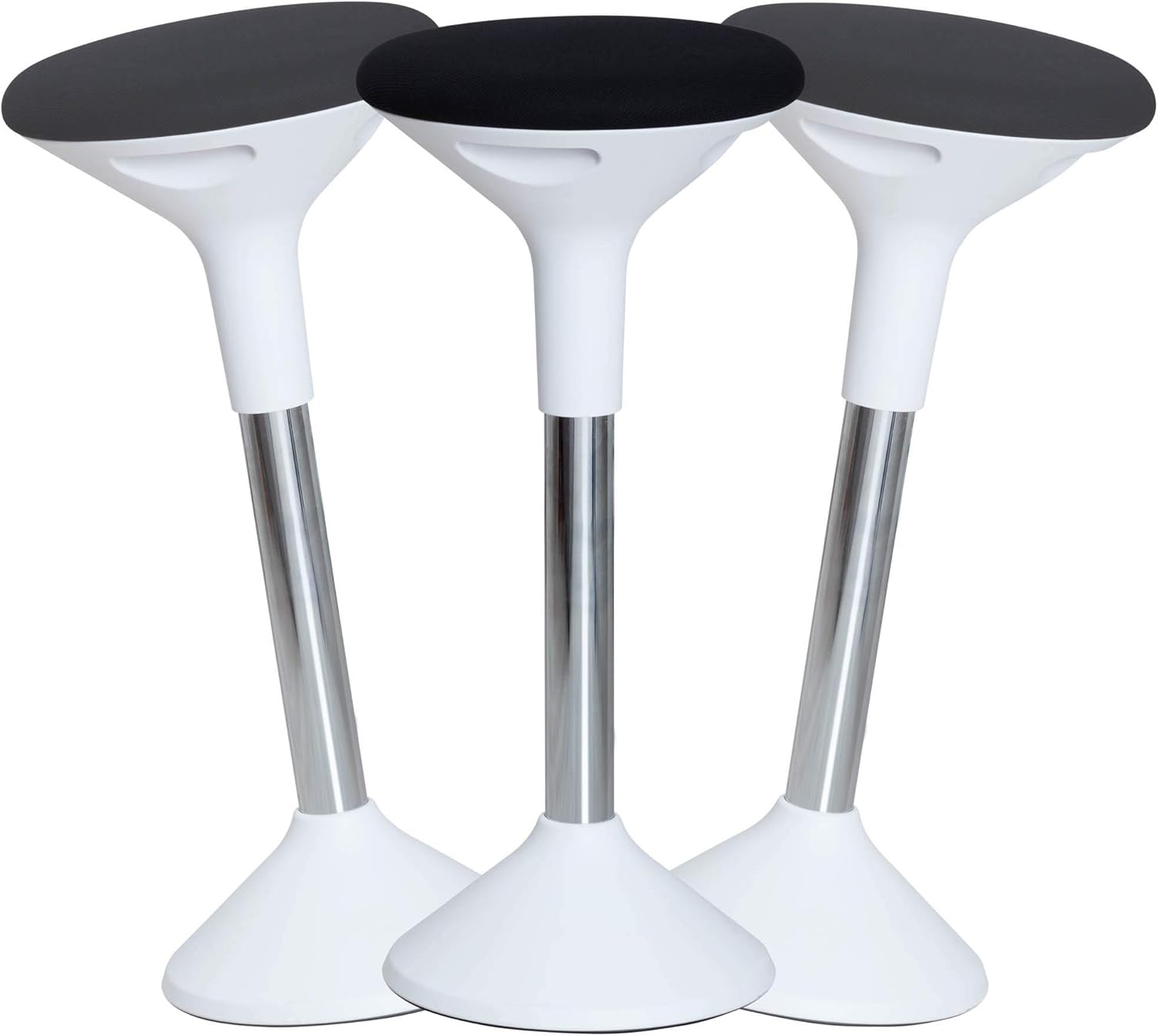 SUN-FLEX Ergonomic Height Adjustable Balance Foot Stool at Work Wobble Chair for Home Office Sit Stand Desk Stool with Natural and Active Posture (White)