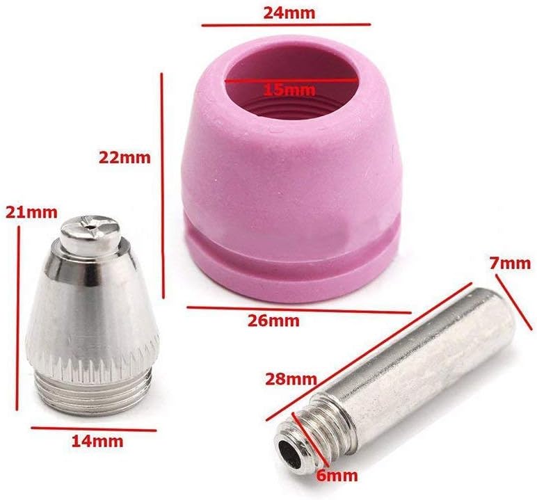 Alffun 80pcs Plasma Cutter Torch Tip Consumables Kit machine for SG55 AG60 WSD-60 Torch