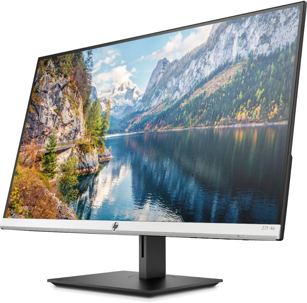 HP 27-inch Monitor with Height Adjust (27f 4K, Natural Silver and Black)