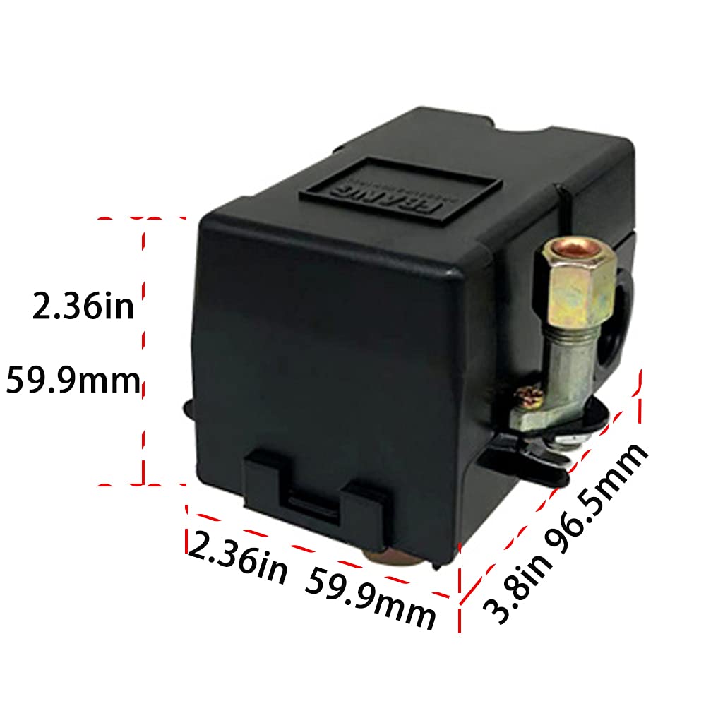 Generic Air compressor pressure automatic start switch 95-125 PSI 1 port,0.8MPA air pump accessories Pack of 2