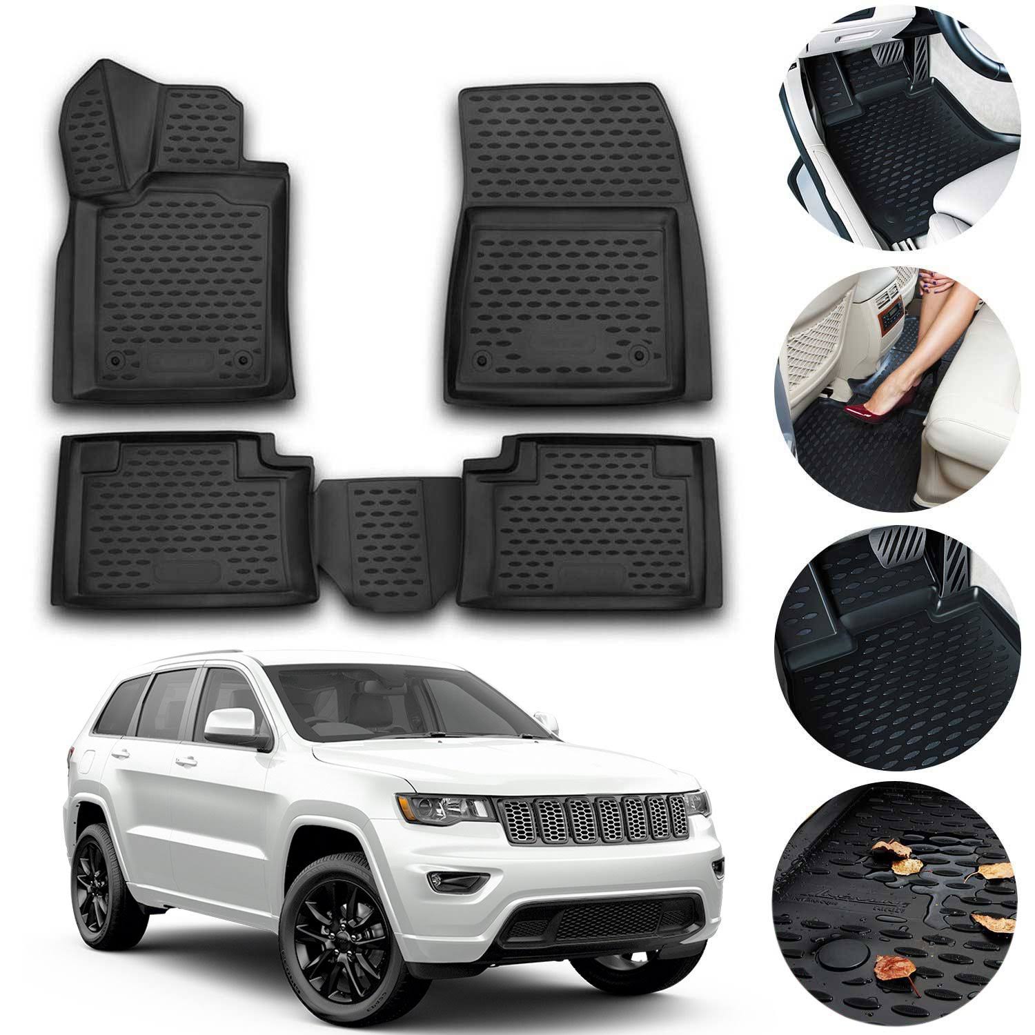 Floor Mats Liner Protector Black for Jeep Grand Cherokee 2011-2021