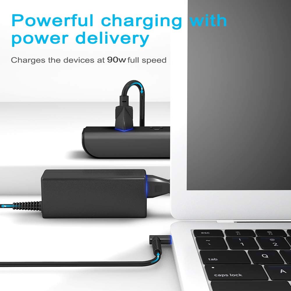 QYD 90W 19.5V 4.62A Laptop Charger Compatible for HP Envy Charger Touchsmart Sleekbook 15 17 M6 M7 Pavilion 11 14 15 17 X360 M3 M1 M6 Envy 14 15 17 17-j021nr 710413-001 Notebook Power AC Adapter