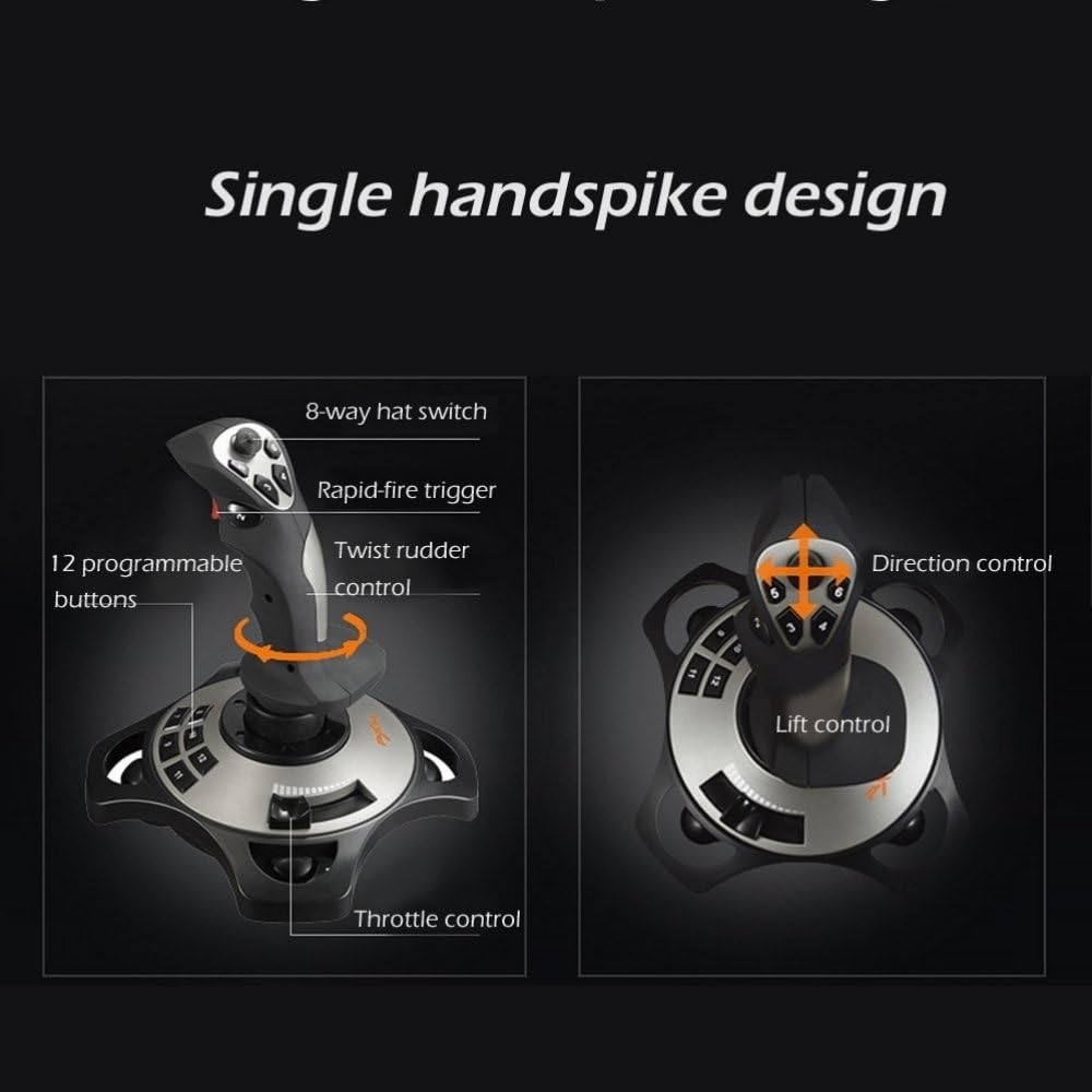 PC Joystick, USB Game Controller with Vibration Function and Throttle Control, PXN 2113 Wired Gamepad Flight Stick for Windows PC/Computer/Laptop Pack of 2