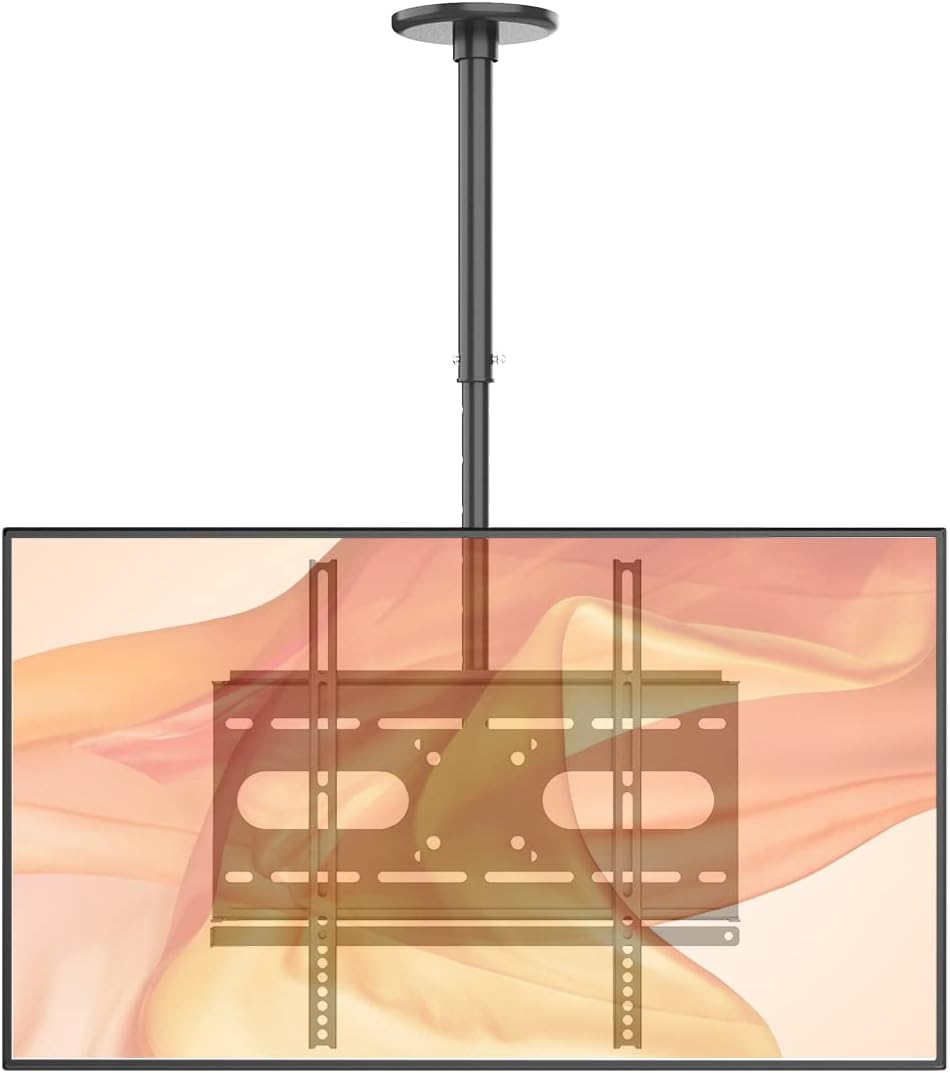 JOY worker TV Ceiling Mount, Full Motion Height Adjustable TV Ceiling Mount Bracket, Tilt Swivel 360 Rotation TV Pole Mount, Fits Most 23-55” LCD LED OLED TVs up to 123 lbs, Max 400x400mm VESA, Black Pack of 2