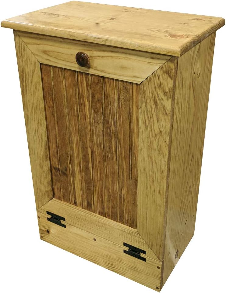 Sawdust City Tilt-Out Wooden Trash/Recycle Bin Holder (Old - Black)
