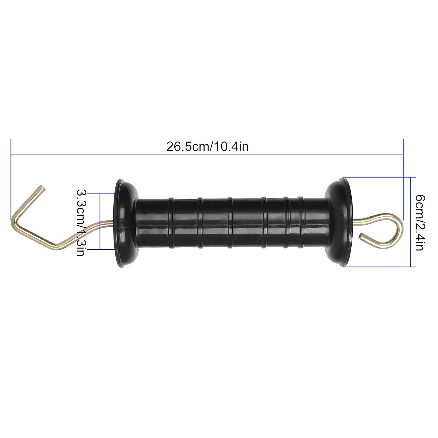 Abuff 10 Pack Electric Fence Spring Gate Handles Ranch Fence Accessories, Simple Tension Spring Fence Handle for Electric Fence, Black