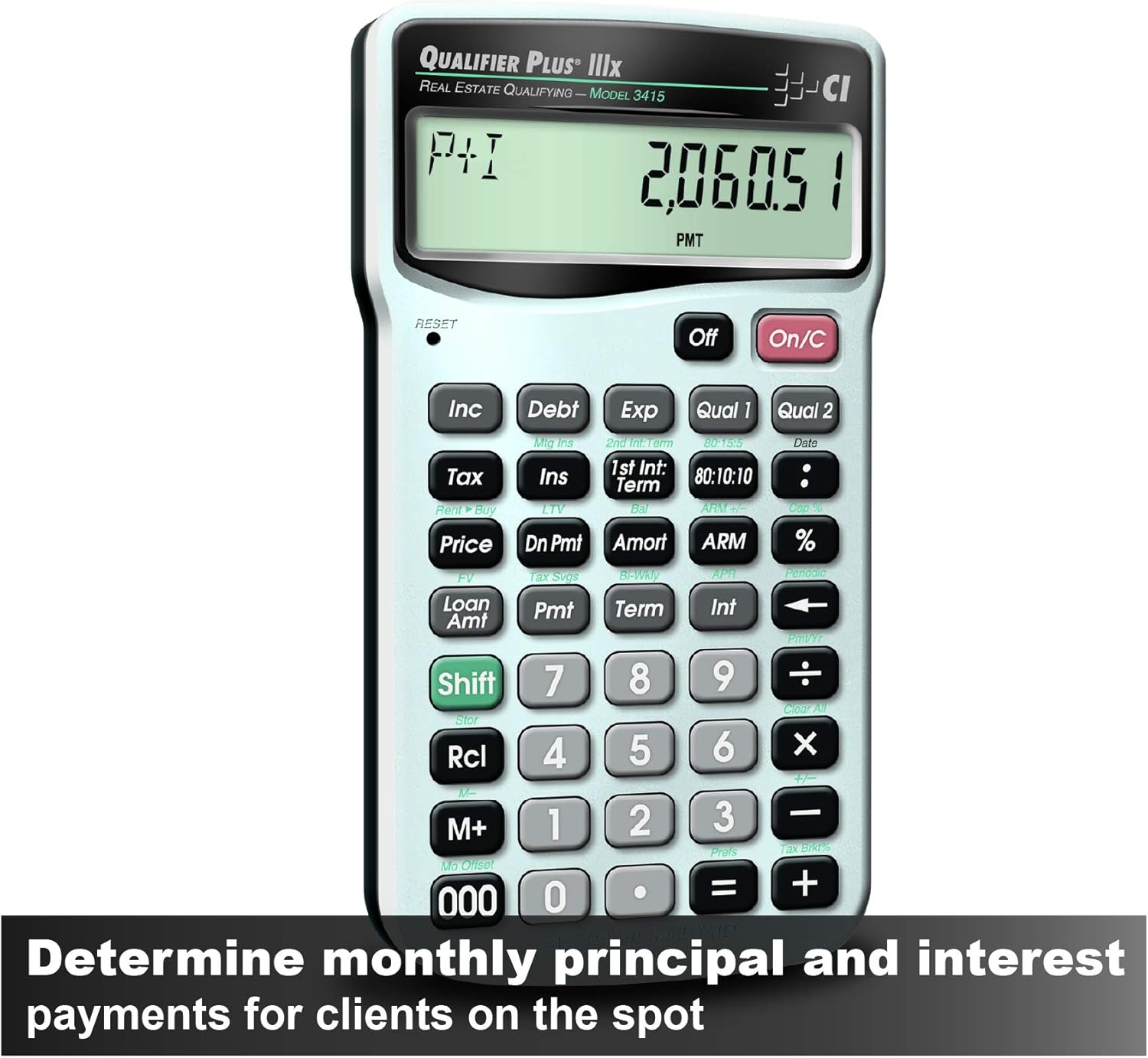 Calculated Industries 3415 Qualifier Plus IIIx Advanced Real Estate Mortgage Finance Calculator | Simple Operation | Buyer Pre-Qualifying | Solves Payments, Amortization, ARMs, Combos, FHA, VA, More Pack of 2