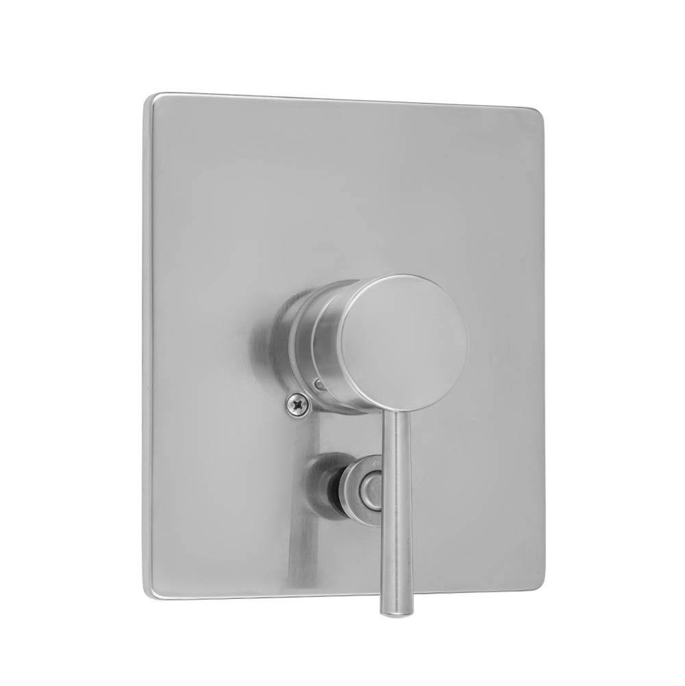 Jaclo A526-TRIM-SN Rectangle Plate with Round Contempo Lever Trim for Pressure Balance Valve with Built-in Diverter Satin Nickel