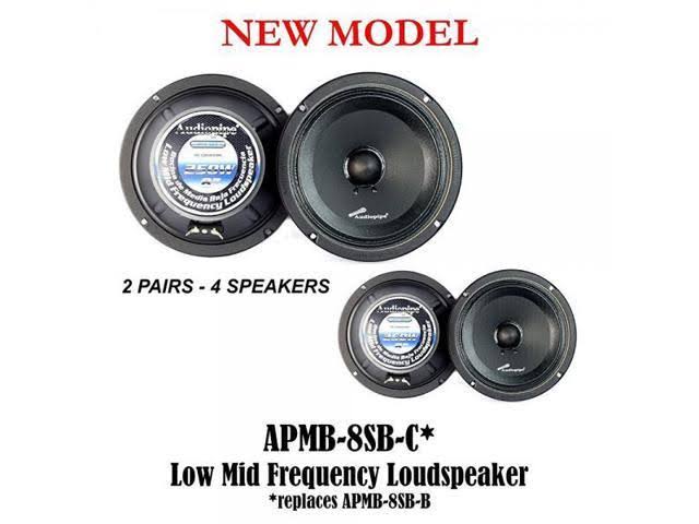 (4) Audiopipe APMB-8SB-C 8x22 Two Pair Full Range Car Audio DJ Sealed Back Mid