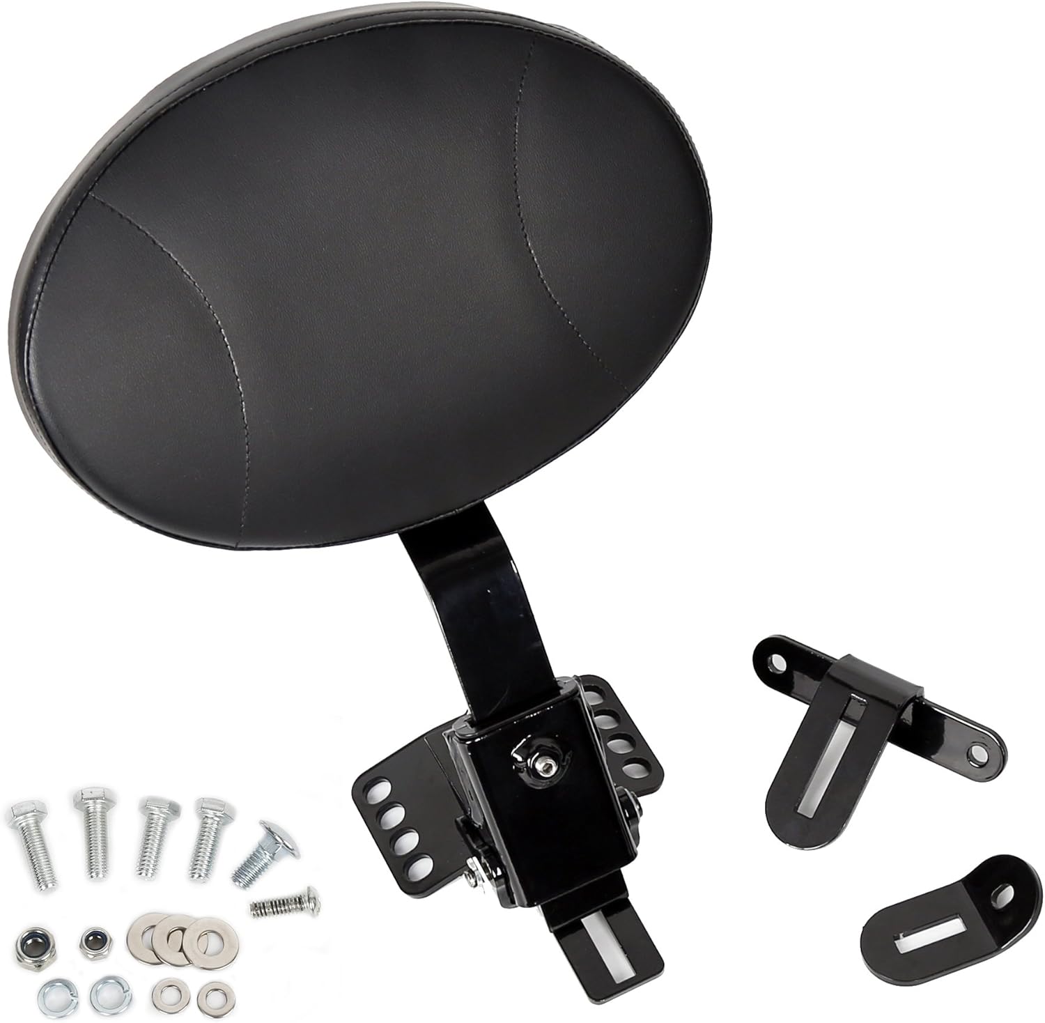 ECOTRIC Adjustable Plug-in Driver Rider Backrest Kit for 1997-2019 Harley Touring FLTR FLHT,with a Removable Back Pocket