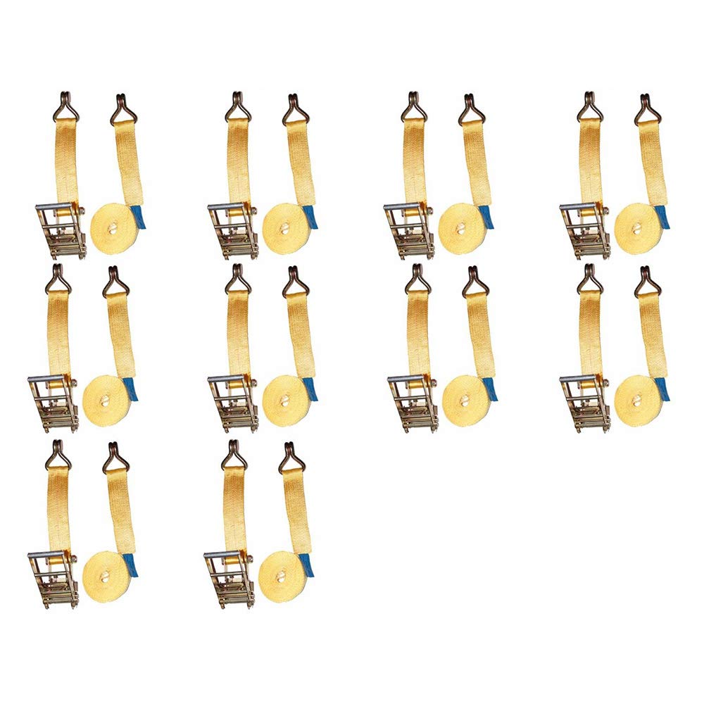 Pack of 10 Yellow Cargo Hauler Belt Crank Down Straps 2