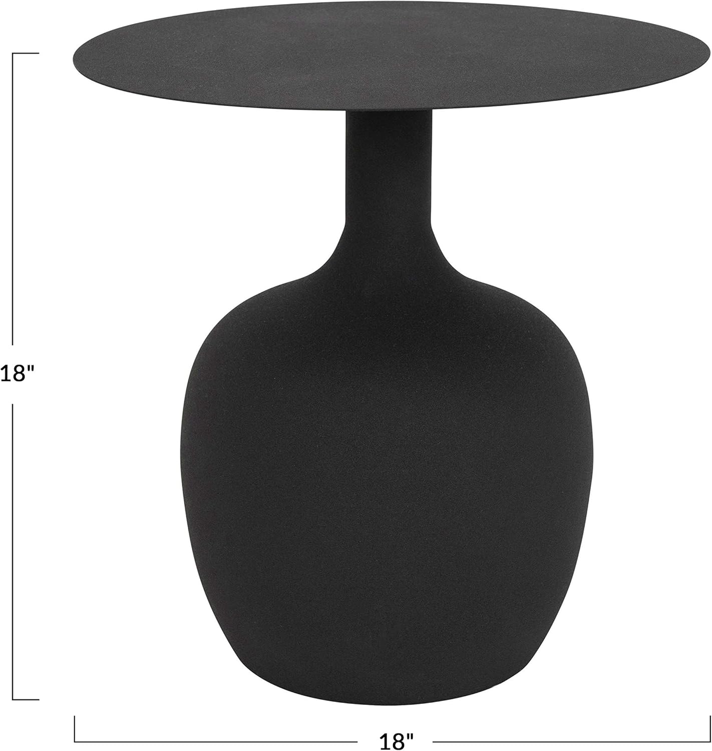 Creative Co-Op Metal Textured, Black, KD Table