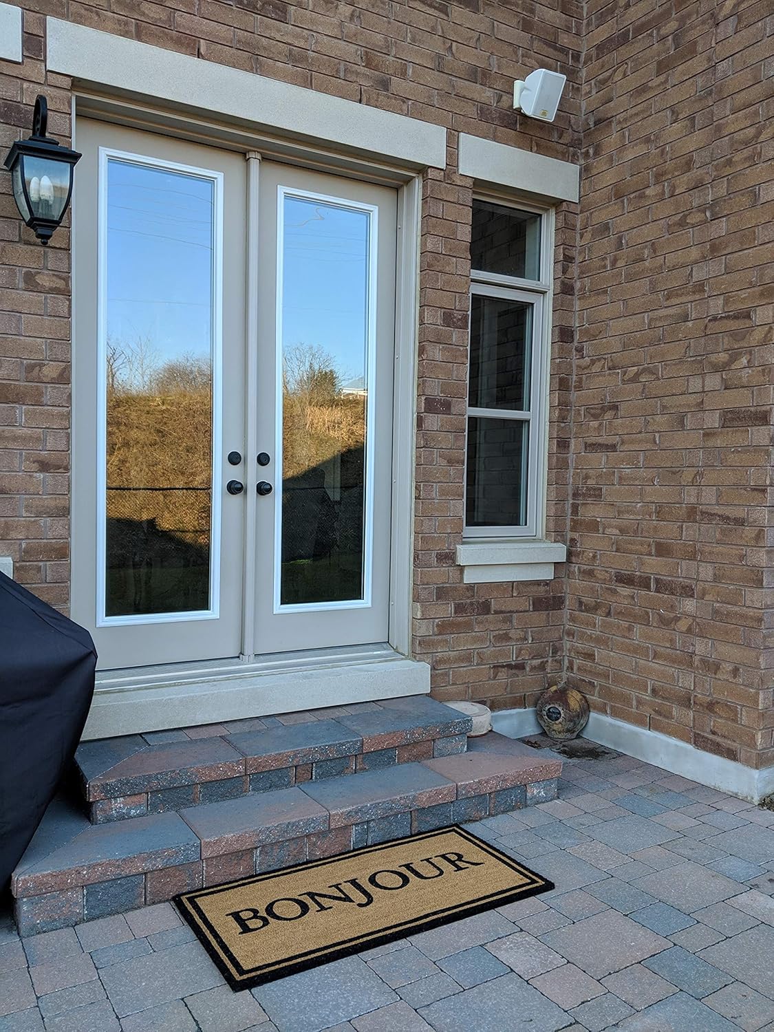 All Natural Coir Door Mats Gift 24 X 48 Inches Entrance Deck Patio Floor Door Indoor and Outdoor with PVC Slip Free Rubber Back (Bonjour)