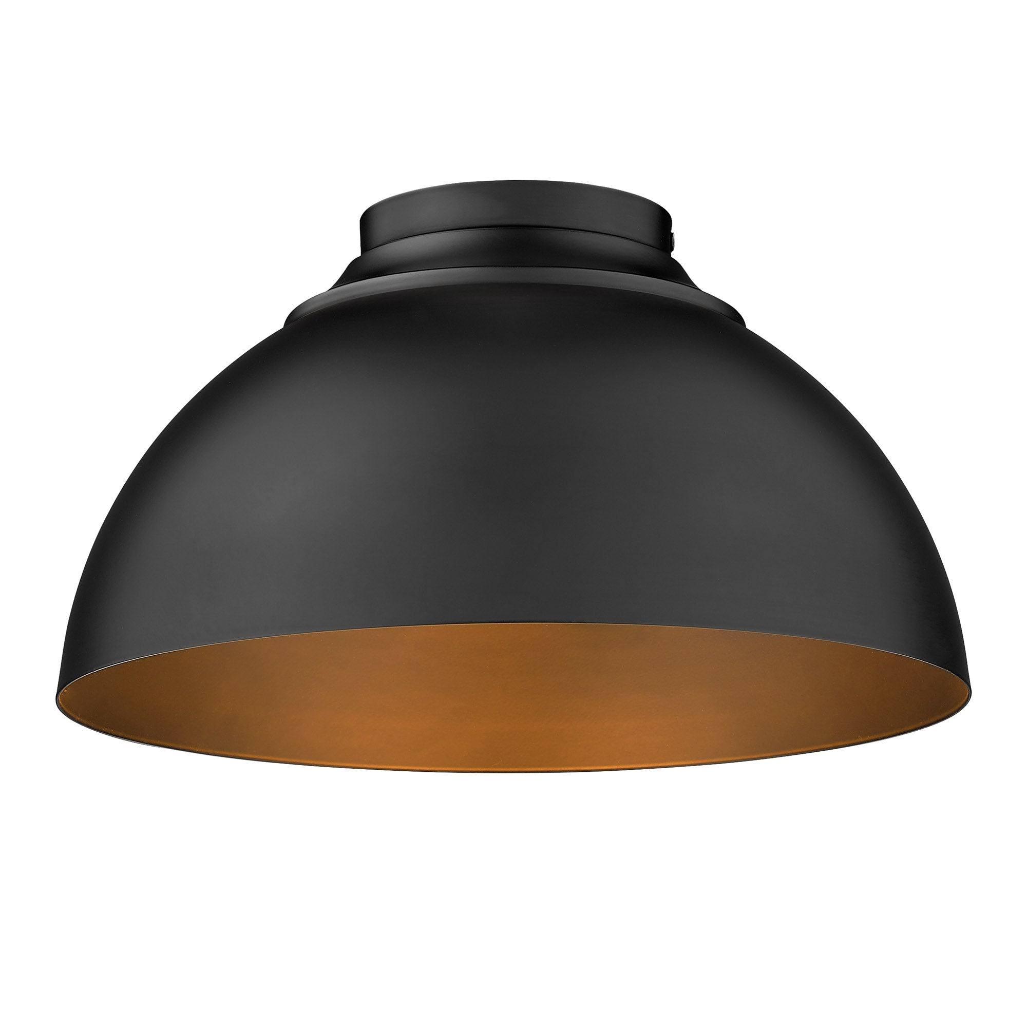Golden Lighting 6956-FM Blk-wht Zoey Flush Mount Matte Black