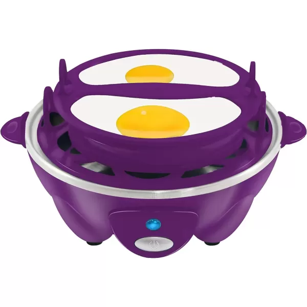 Egg Cookers Easy Electric 7 Egg Capacity Cooker, Poacher, Omelet Maker, Scrambled, Soft, Medium, Hard Boiled with Auto Shut-Off and Buzzer, BPA Free(Purple)