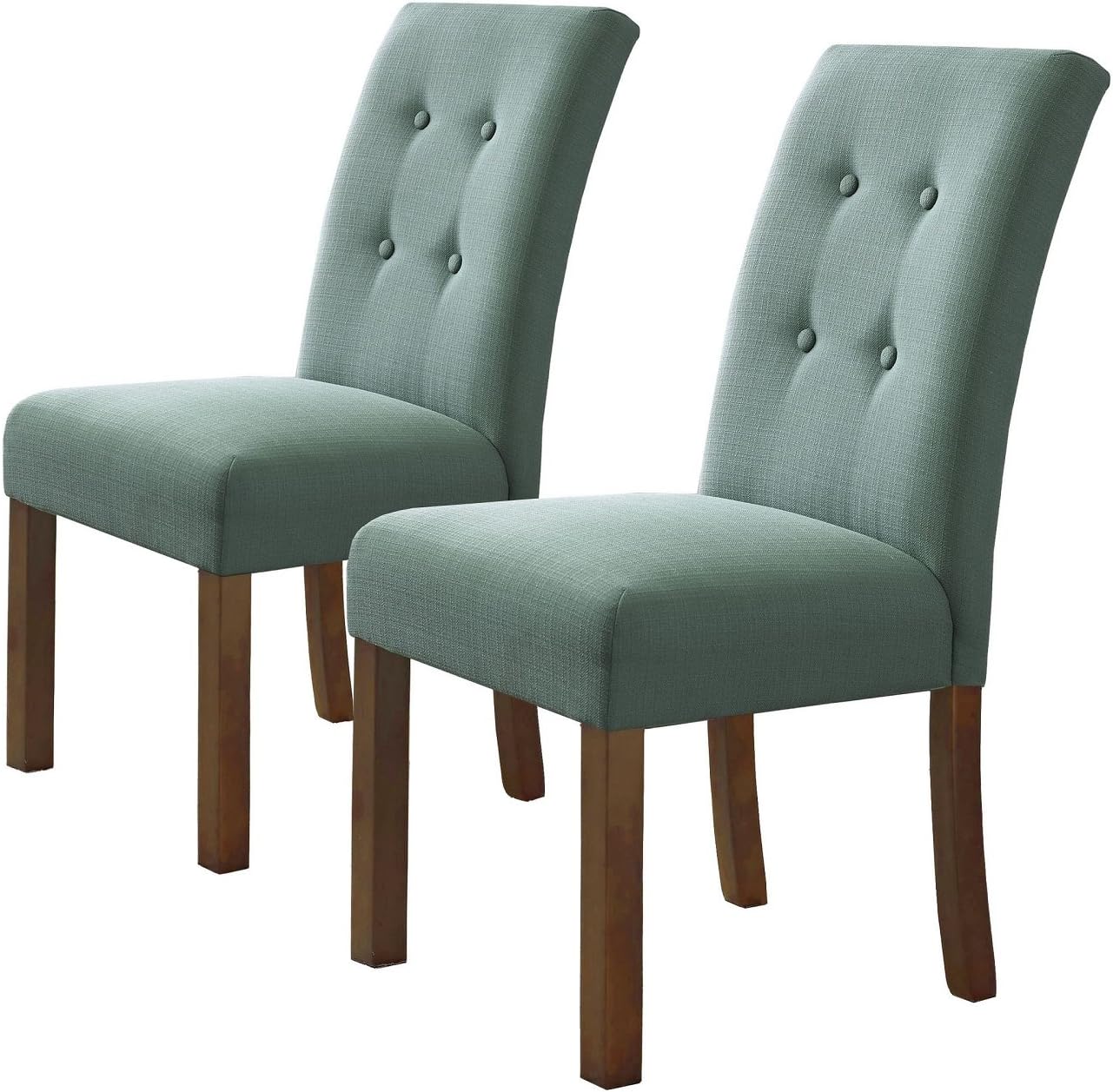 HomePop Parsons Classic Button Tufted Accent Dining Chair, Set of 2, Aqua