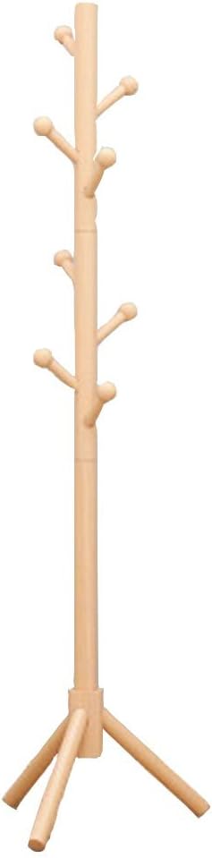 COAT RACK Solid Wood, 8 Hooks - Easy Assembly - Freestanding, Hallway/Entrance Hanger (Color : Brown-1)