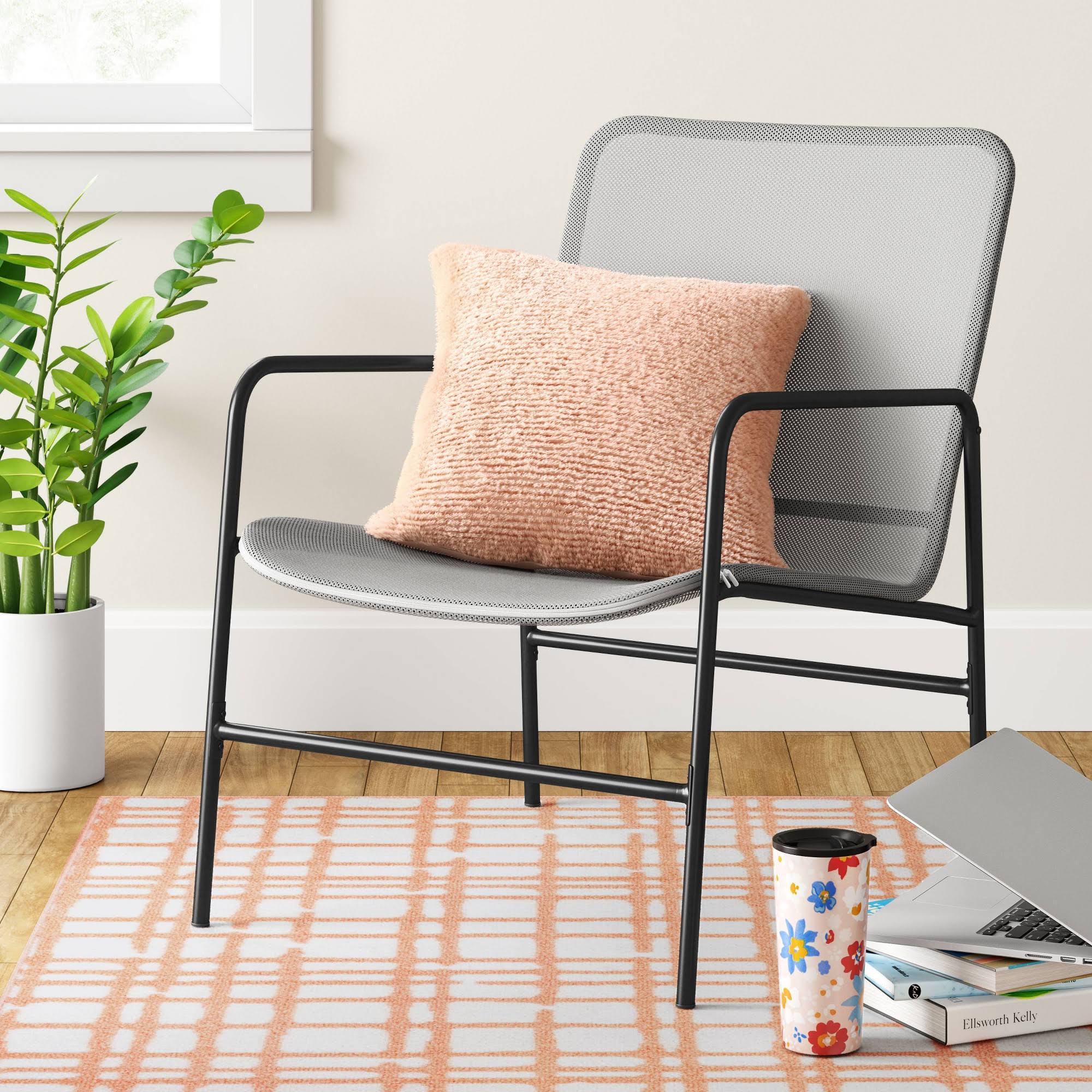 Mesh Accent Lounge Chair Gray - Room Essentials