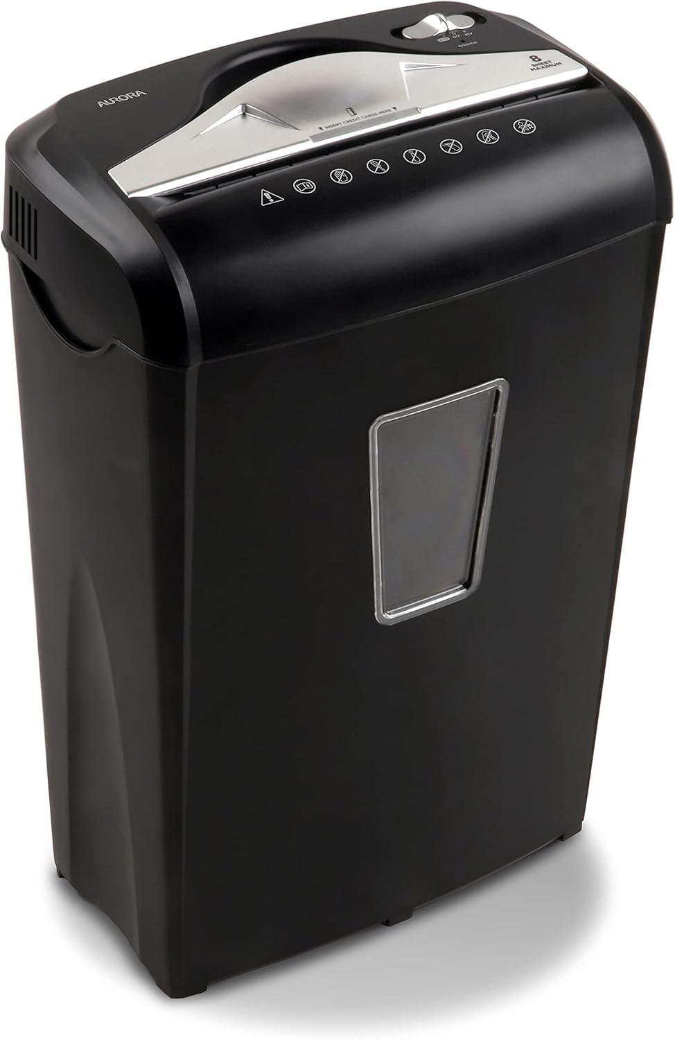 Aurora AU870MZ High-Security 8-Sheet Micro-Cut Paper Credit Card Shredder Black Pack of 2
