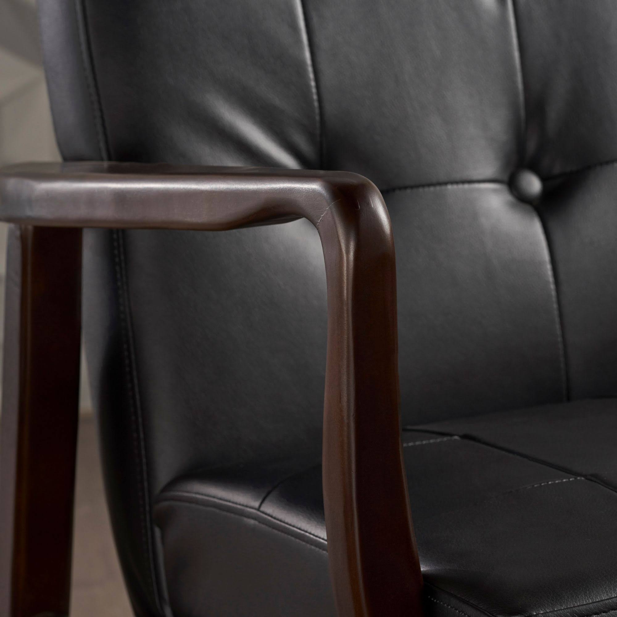 31.50x22 Black and Brown Contemporary Tufted Club Chair