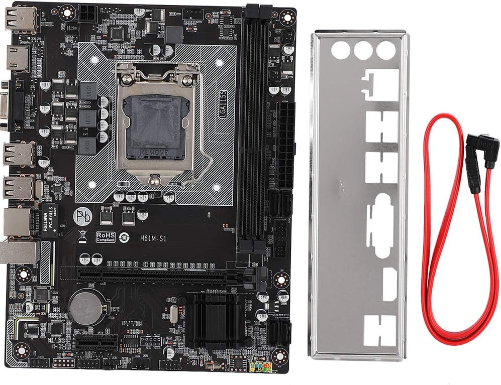 PUSOKEI Desktop PC Motherboard, DDR3 1155Pin 1066/1333/1600/1866 Computer Motherboard, 6-Channel Audio, PCI-Ex16/USB2.0/SATA2.0/RJ45/ Interface