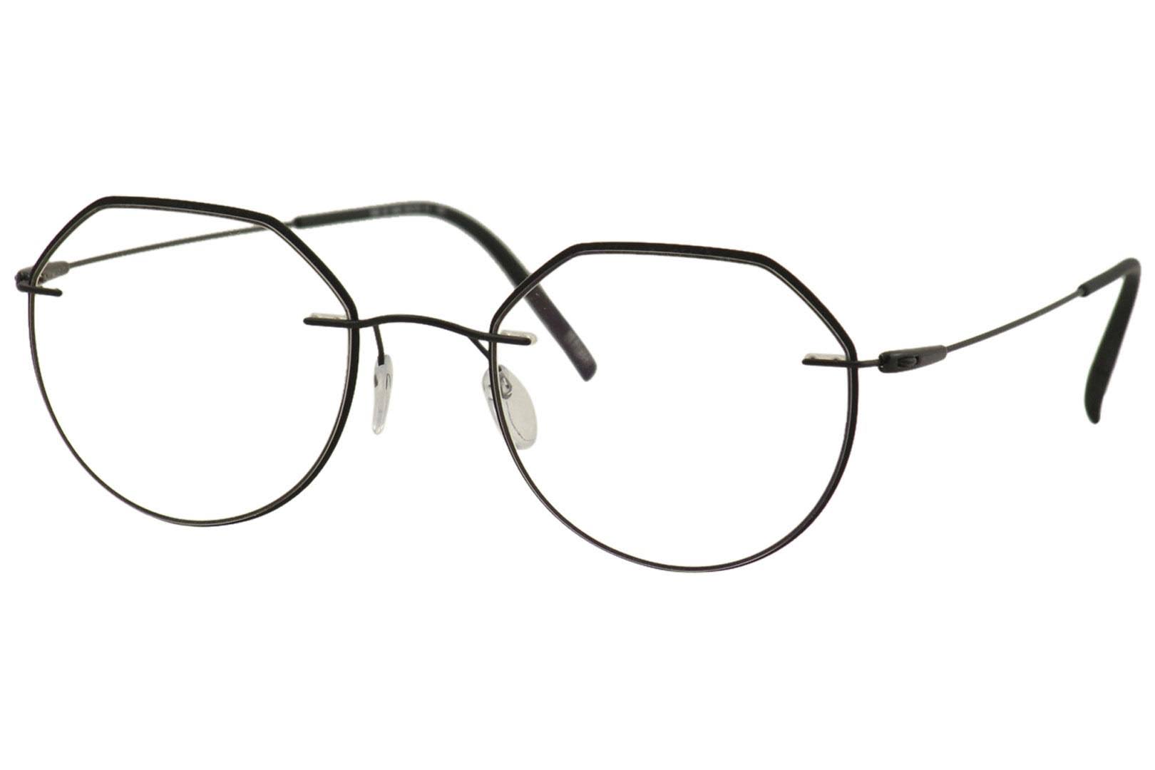 Silhouette Dynamics Colorwave Highlight. Accent Rings 5500 Eyeglasses 9240 - Black Unisex Black Square