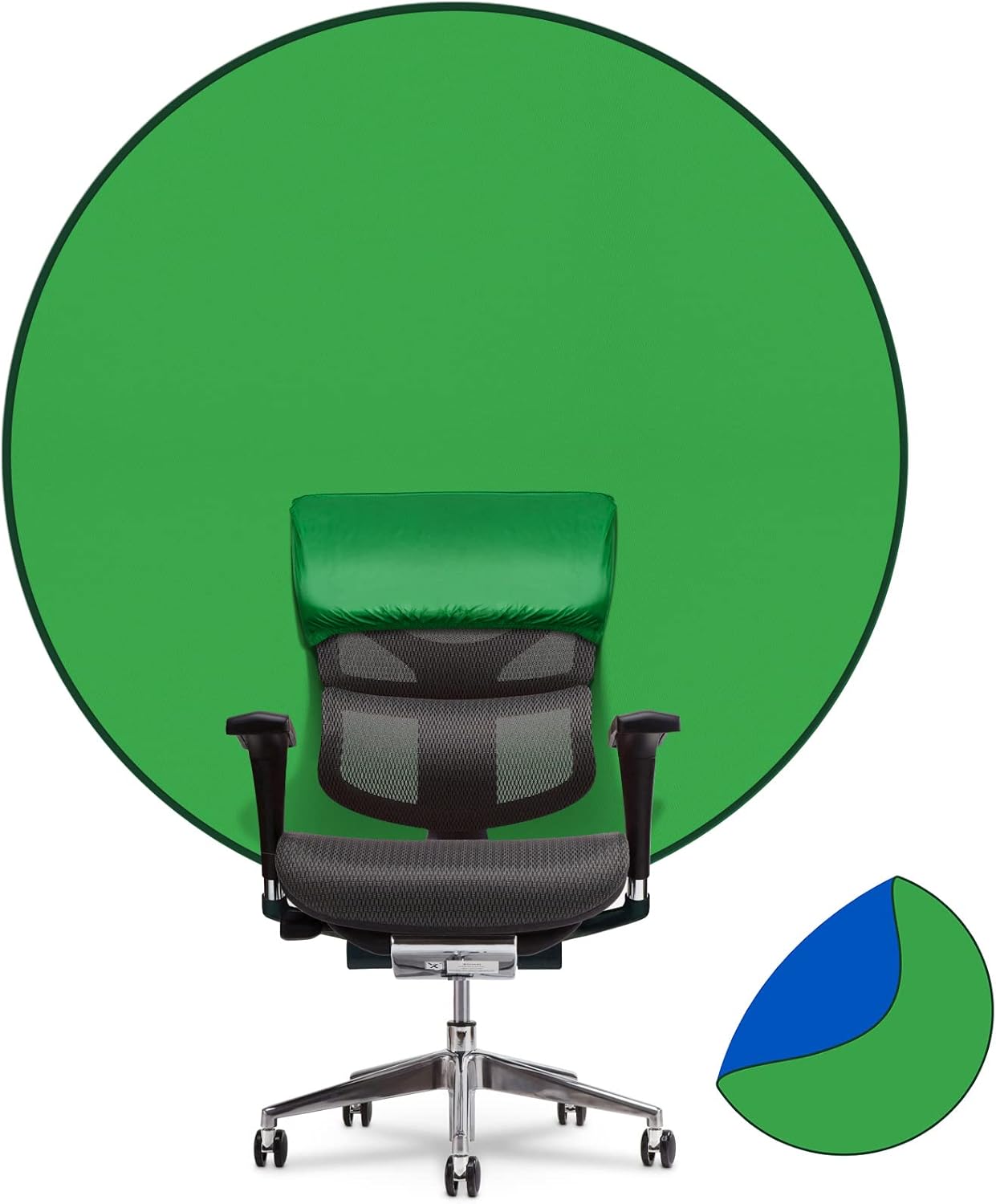 CAMOLO Green Screen Chair, 56in/142cm Portable Green Screen Chair, Portable Webcam Background, 4.65ft Green Background Screen Portable Chroma Key Green for Video Chats Zoom