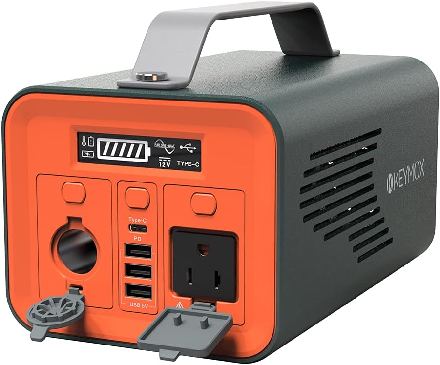 230Wh 62400mAh Solar Generator Portable Power Station Backup Battery Supply, 110V 200W AC Outlet Pure Sine Wave/DC 12V/3 X USB A/PD 60W Type-C, for Camping Outdoor, Recharged by Solar/Wall Outlet/Car