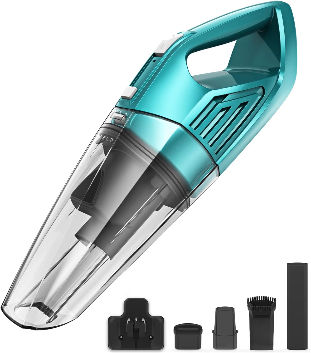 ORFELD Handheld Vacuum, Rechargeable Hand Vacuum with 8000pa Powerful Cyclonic Suction, Lightweight Handheld Vacuum Cordless with 30 Mins Runtime, Versatile Nozzles for Pet Hair, Home and Car Cleaning