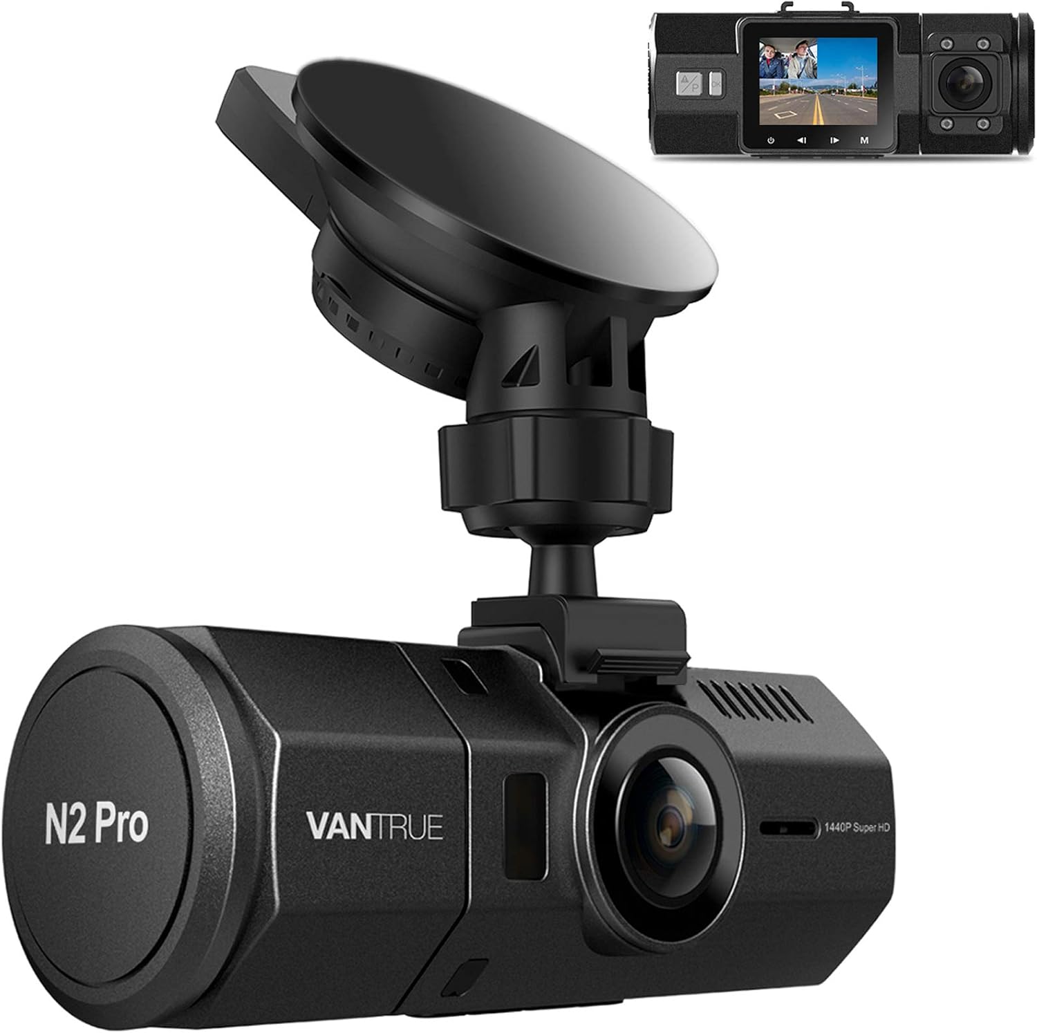 Vantrue N2 Pro Uber Dual 1080P Dash Cam, 2.5K 1440P Front Dash Cam, Front and Inside Car Dash Camera with Infrared Night Vision, 24hr Motion Detection Parking Mode, Accident Record, Support 256GB max