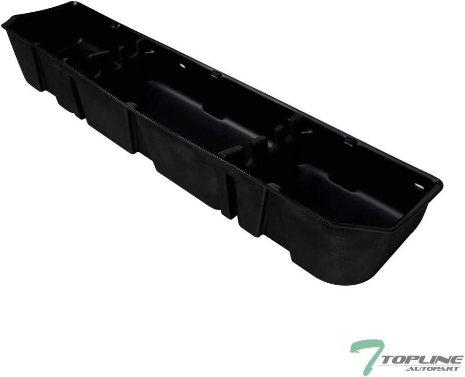 TLAPS 7422438791788 For 2015-2018 Ford 150 Super Crew / 2017-2018 F250 F350 F450 F550 Superduty Crew Cab Black Gearbox Underseat Storage Cargo Organizer Box