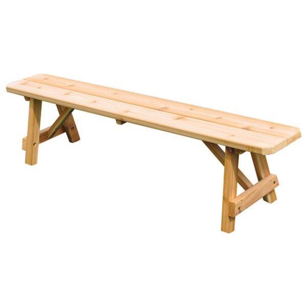 Red Cedar Traditional Backless Bench 8ft / Natural Stain