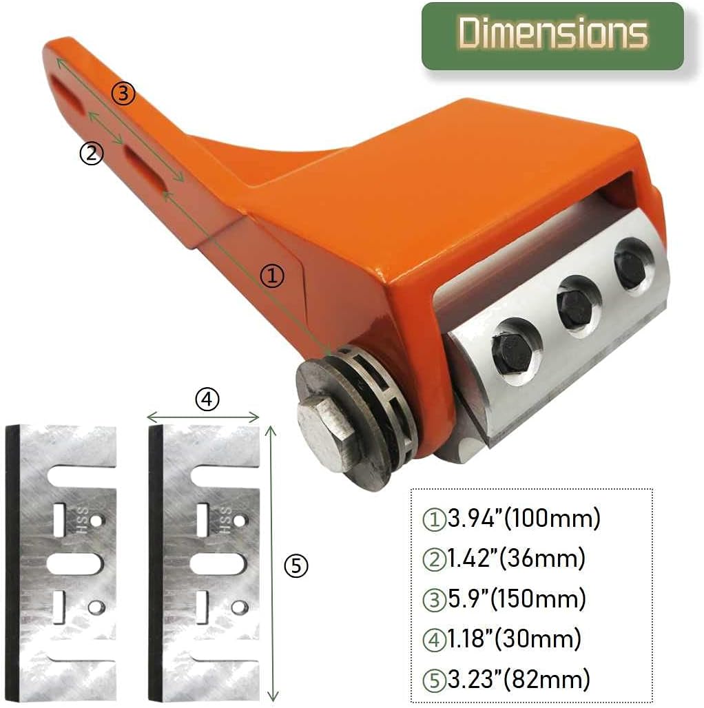 LAJIAOZ Orange Log Peeler - Log Debarking Tool As Chainsaw Debarker Attachmen,Debarker Tool,Timber Framing Tools Main For Log Builders, Sawmills,Home Builders(With 4 Blades,2 Spare)