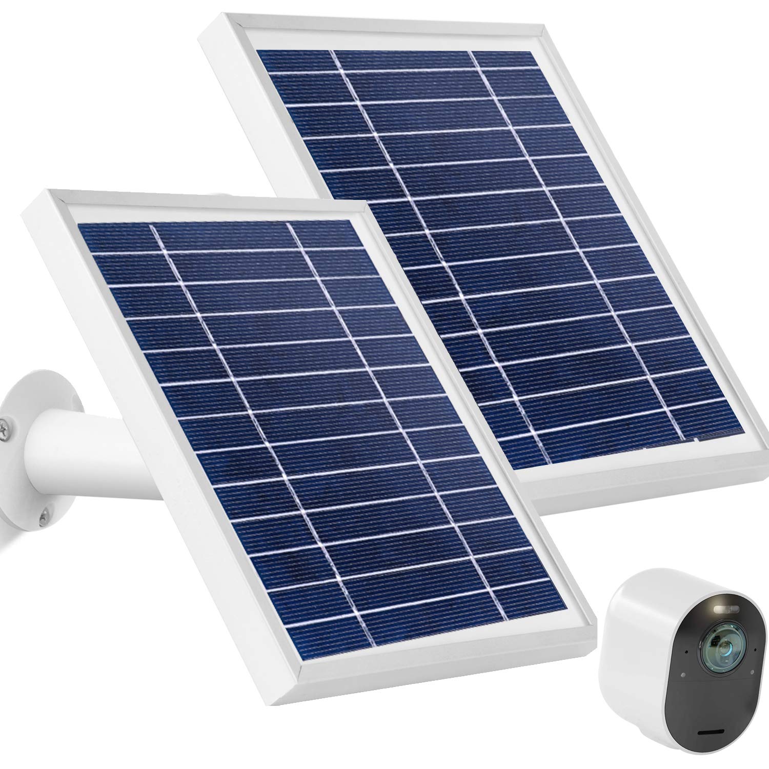 Uogw 3W 6V Solar Panel Charge for Arlo Pro3 and Arlo Ultra Camera, 11ft Magnetic Power Cable(2Pack,Black) Pack of 2