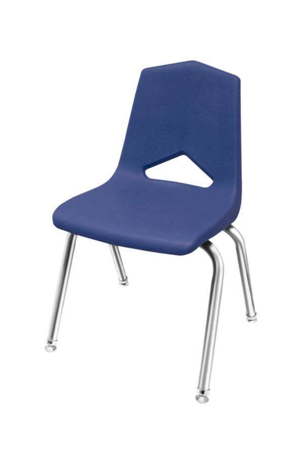 Marco Group Stacking Chairs, 31 1/2x22H, Navy/Chrome, Pack of 4