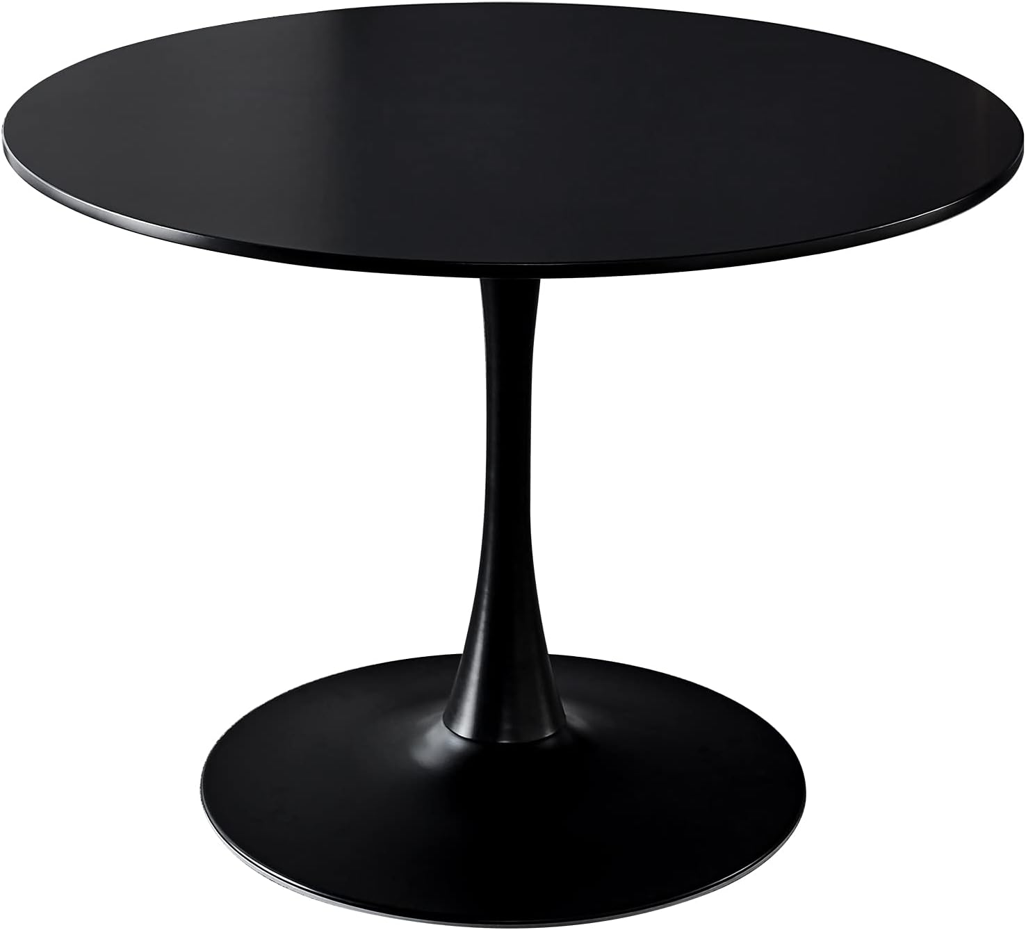 Duduta 42 inch Black Round Tulip Pedestal Kitchen Dining Table Mid-Century Modern Style