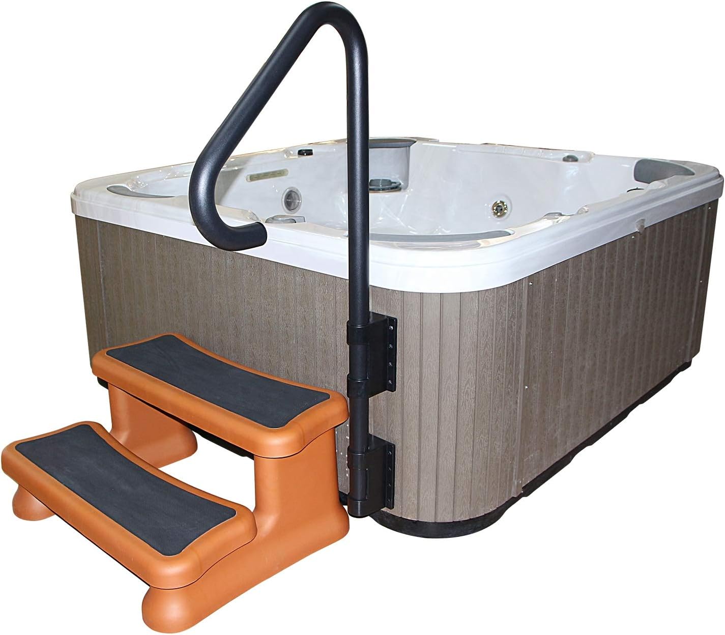 MySpaCover Hot Tub and Spa Hand Rail | Safey Grab Rail | Spa Side Powdered Coated Easy to Mount Safety for Hot Tub Assist and Accessory, Black