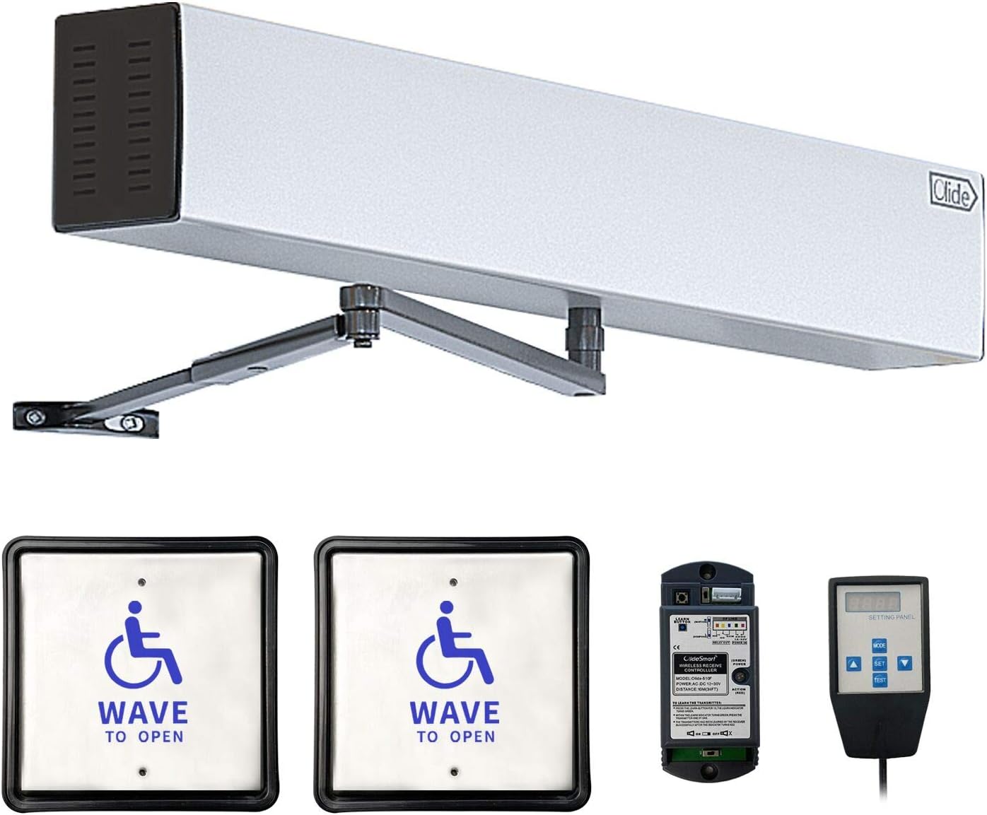 Handicap Door Opener, Pair with 2 Wireless Touchless Capacitive Sensing Switches