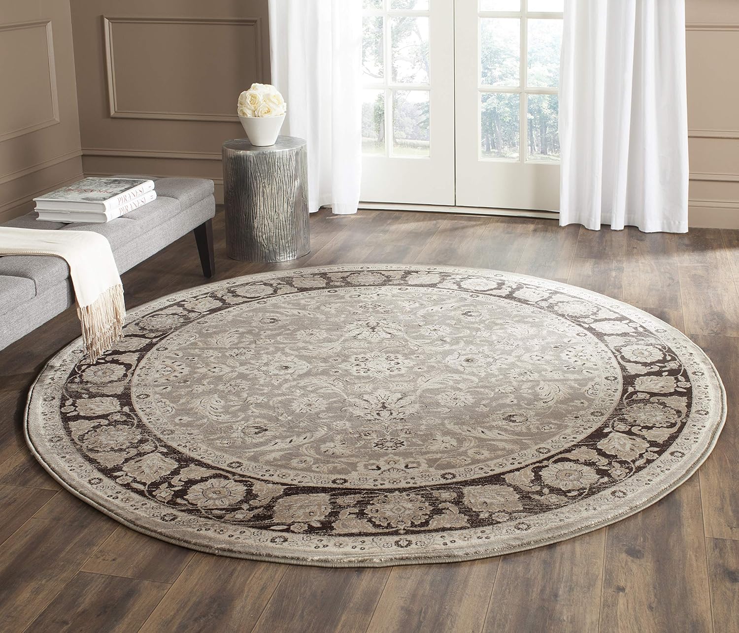 Safavieh Vintage Collection VTG576D Oriental Traditional Distressed Area Rug, 8' x 11', Taupe / Black