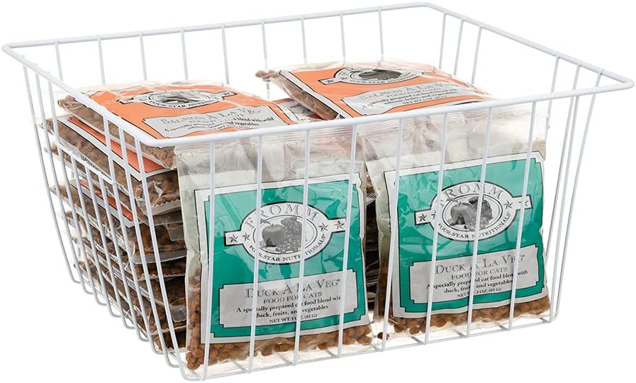 Freezer Storage Organizer Baskets, Household Refrigerator Chest Organization with Built-in Handles for Cabinets, Pantry, Closets, Bedrooms Pack of 2