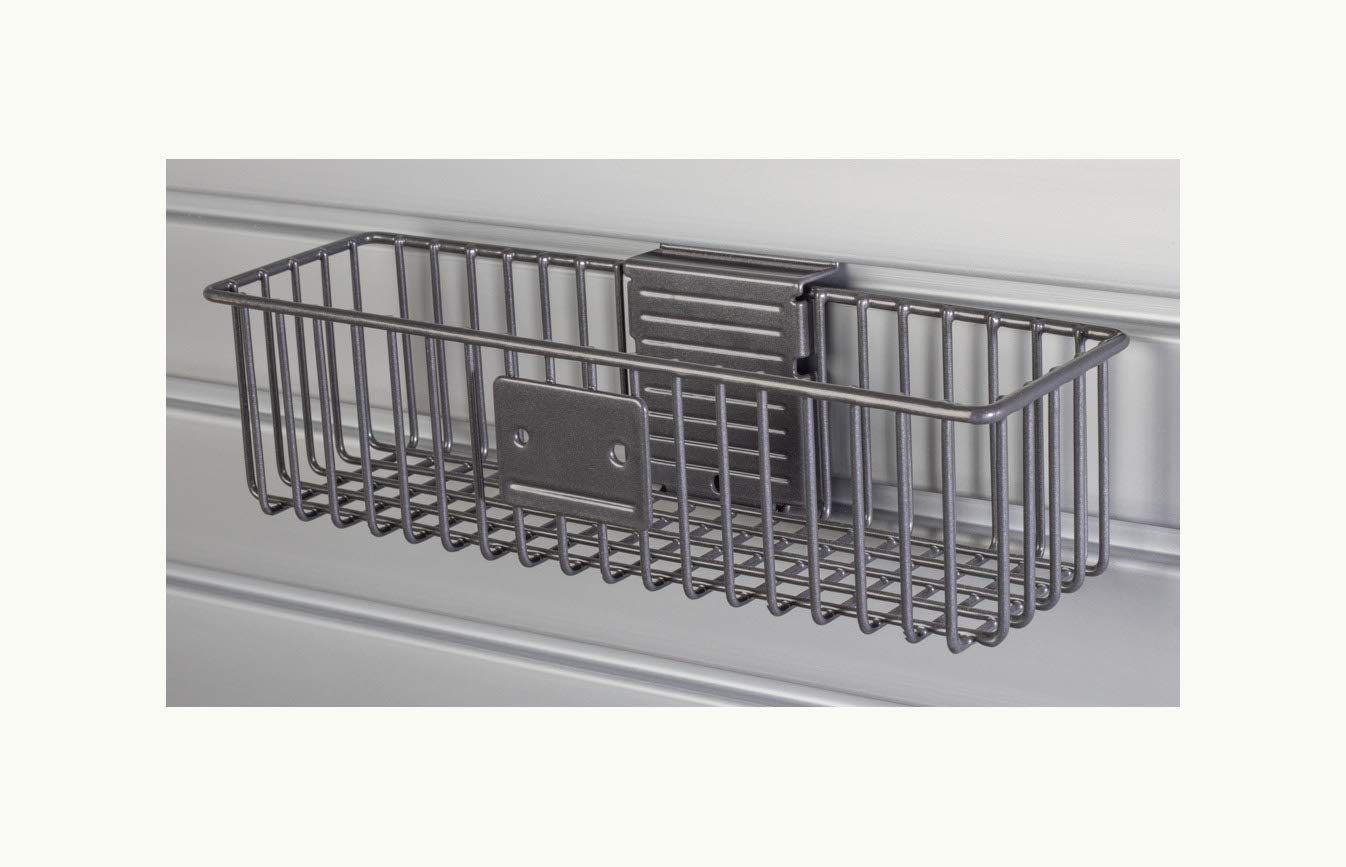 HandiWall Small Basket - 3 Inch x 12 Inch (Pack of Two) for Storage on Garage Slatwall Panels